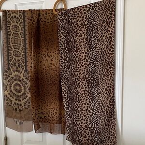 3 different Leopard Print Sheer Scarf